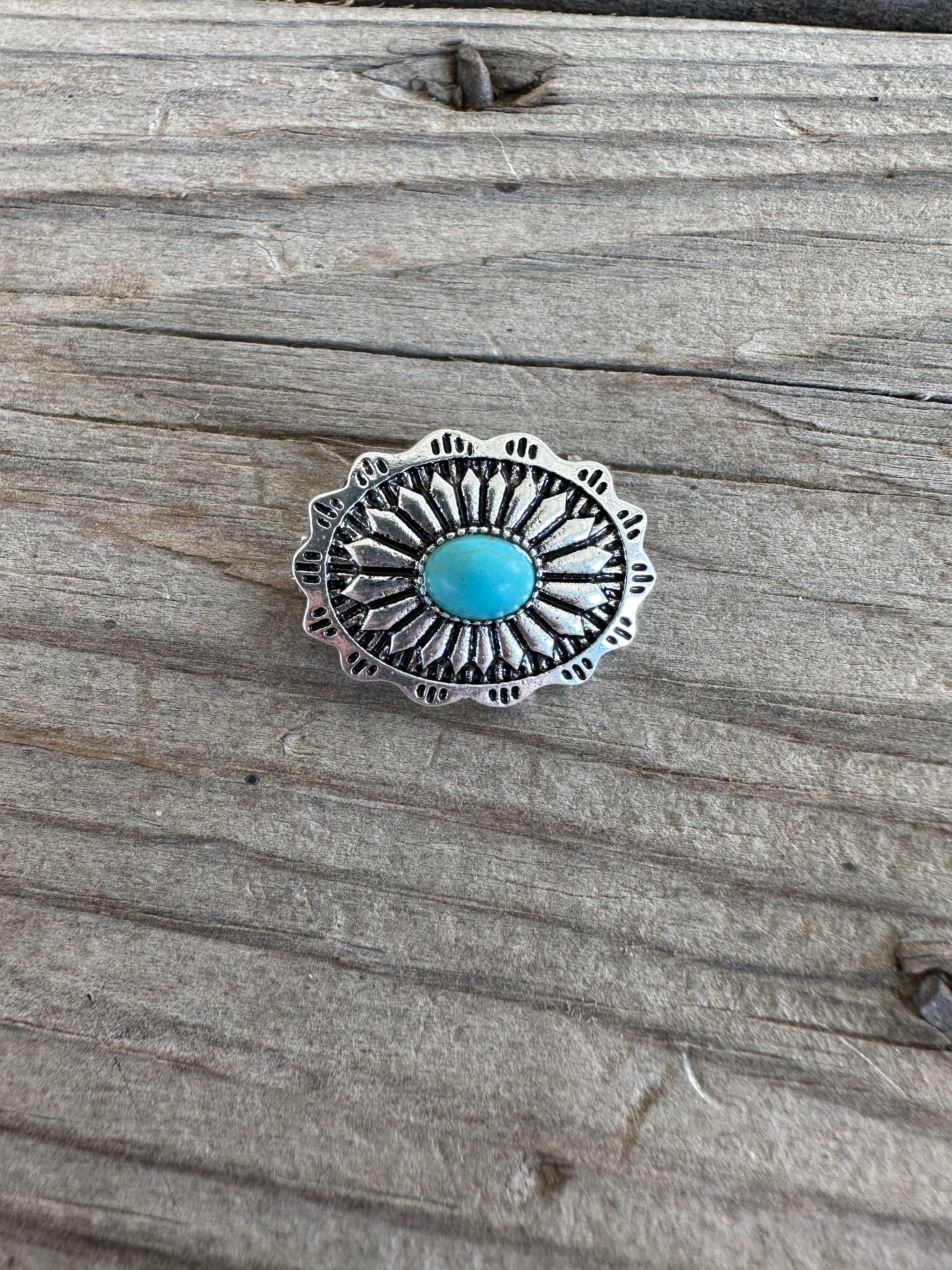 Turquoise Concho Hat Pins -  in 2023