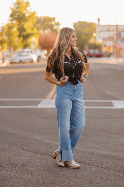 Western Pearl Snap Blouse