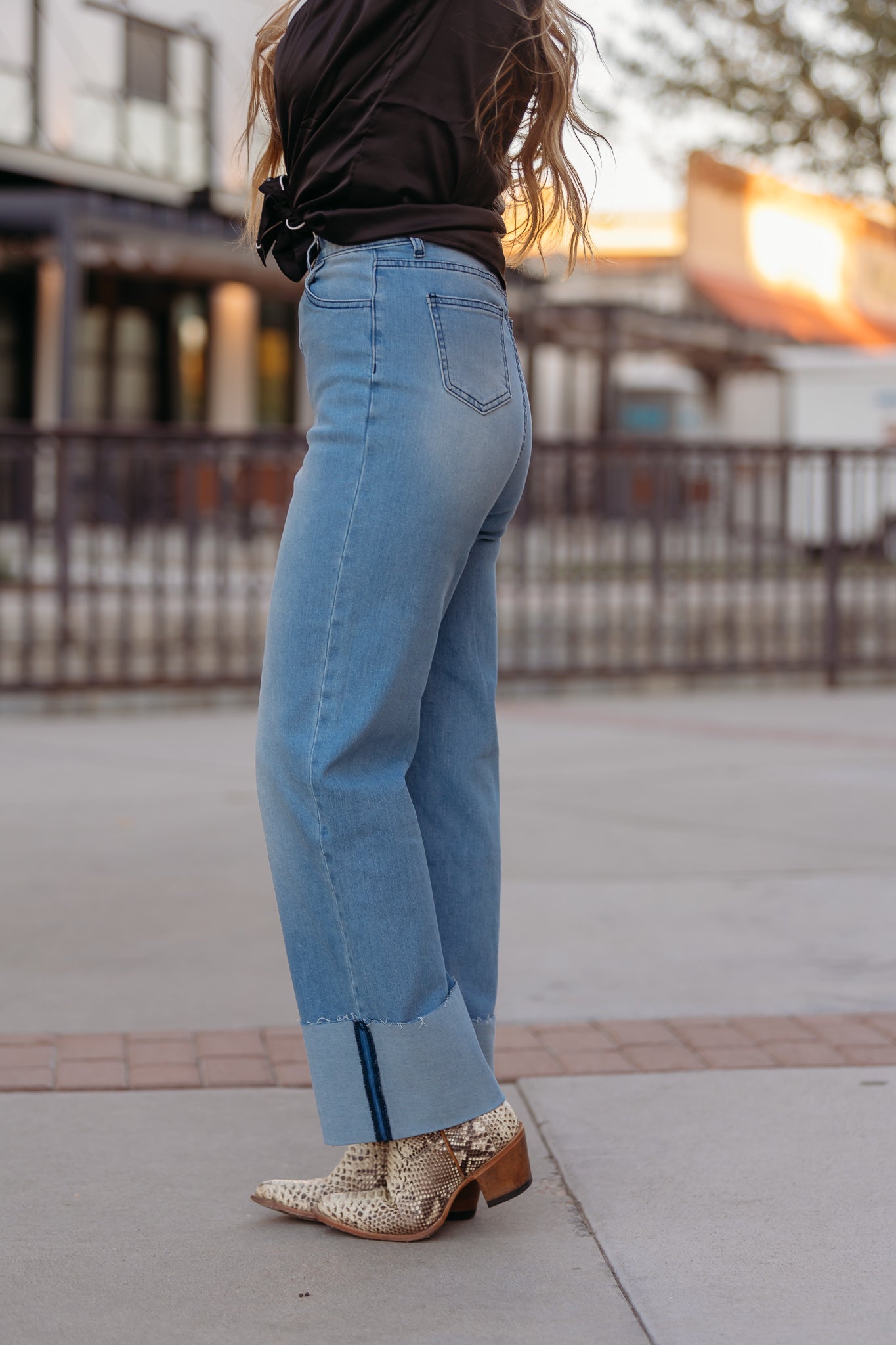 The Callie Cuffed Light Wash Jean