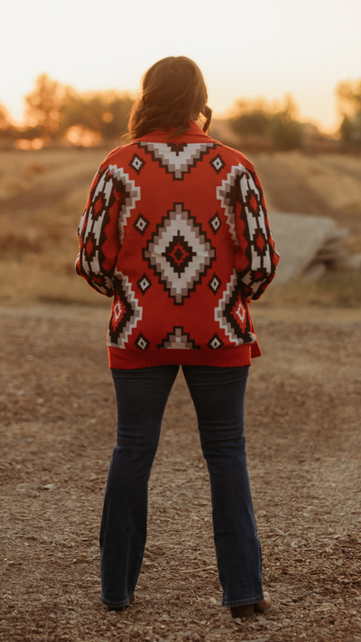 Ruby Red Aztec Sweater