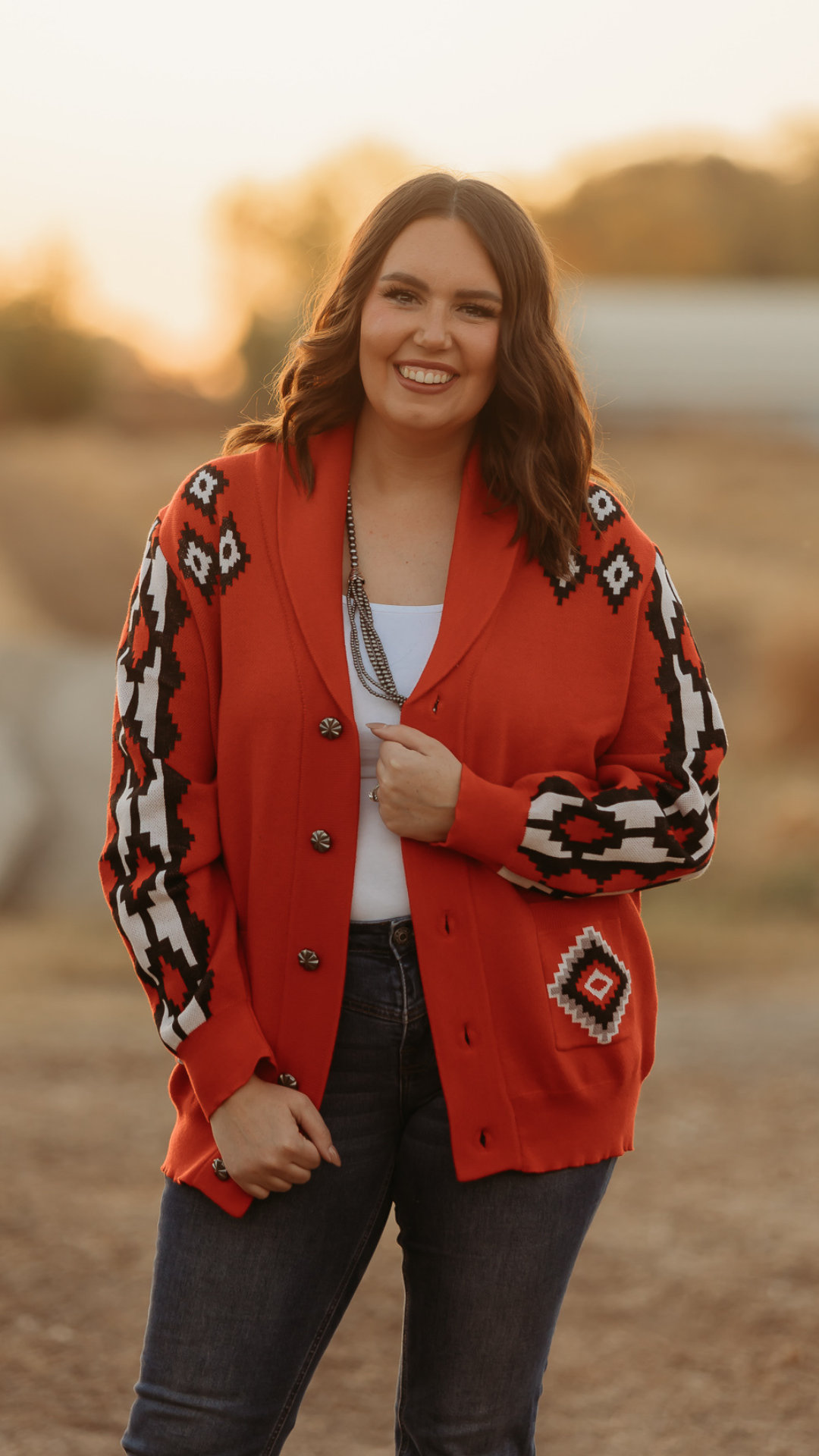 Ruby Red Aztec Sweater