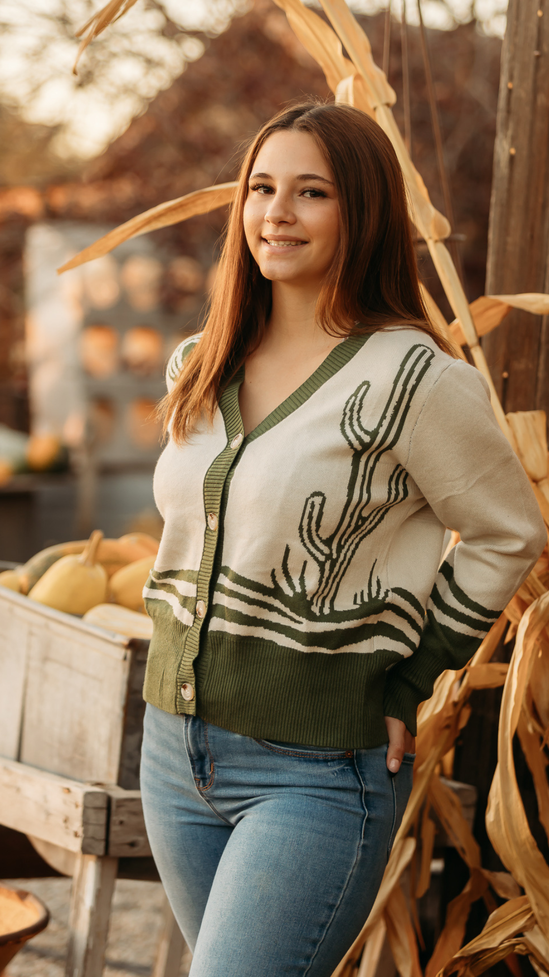 Green Cactus Cardigan