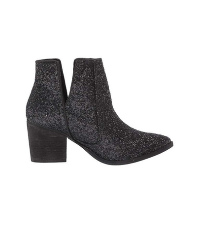 Fiera Glitter Booties in Black