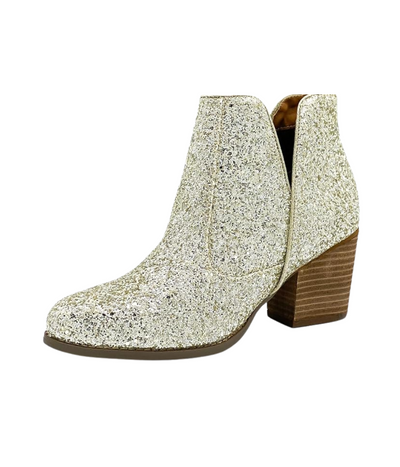 Fiera Glitter Booties in Gold