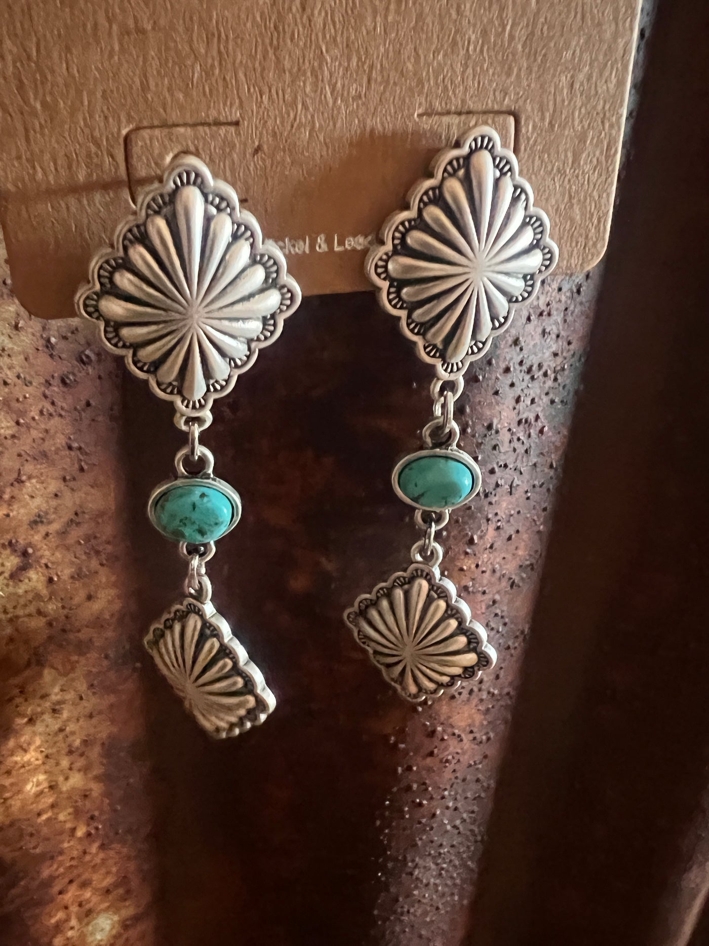 Two Concho Drop Earring