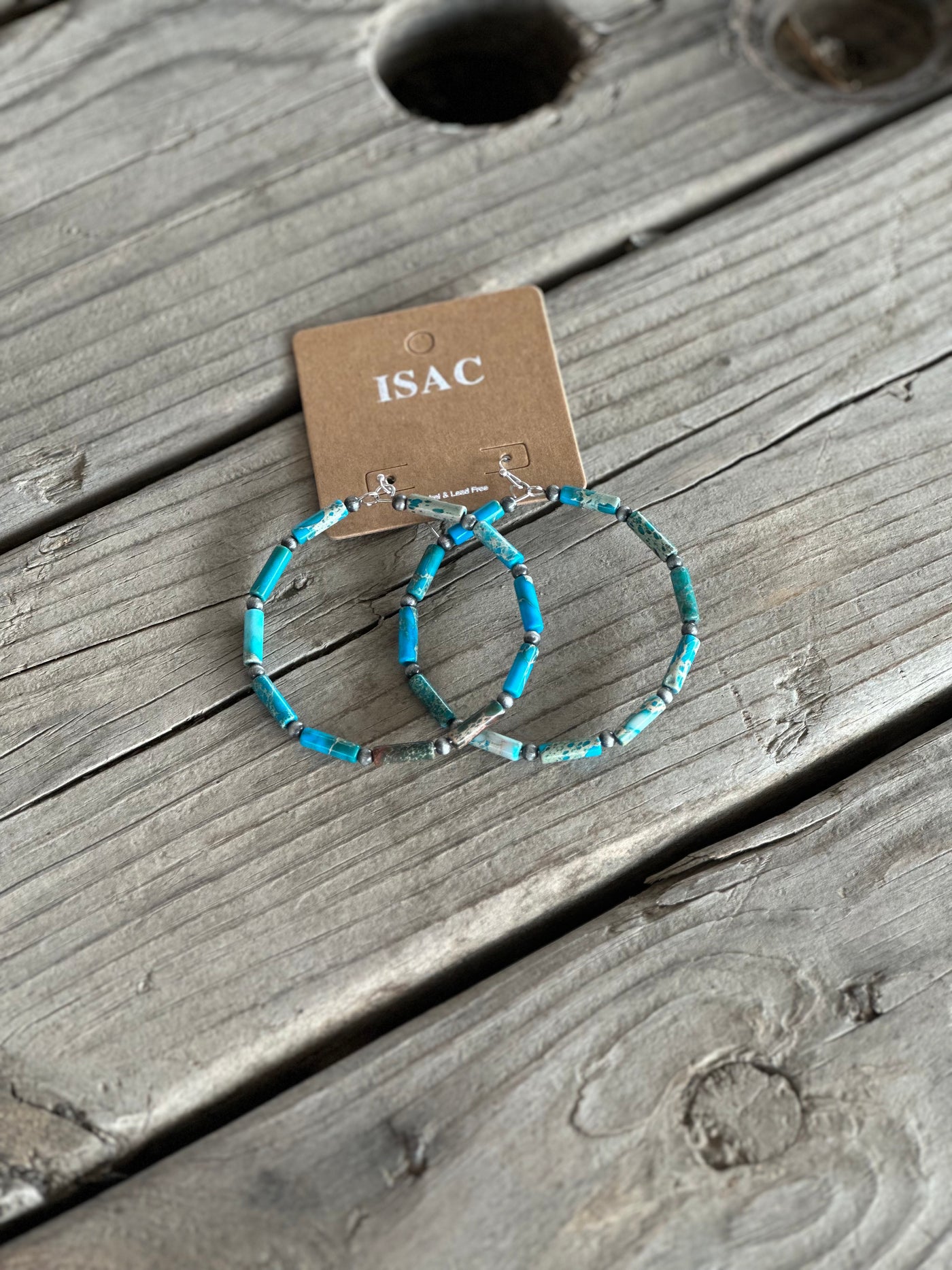 Handmade Gemstone Hoop Earrings