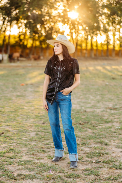 Western Pearl Snap Blouse