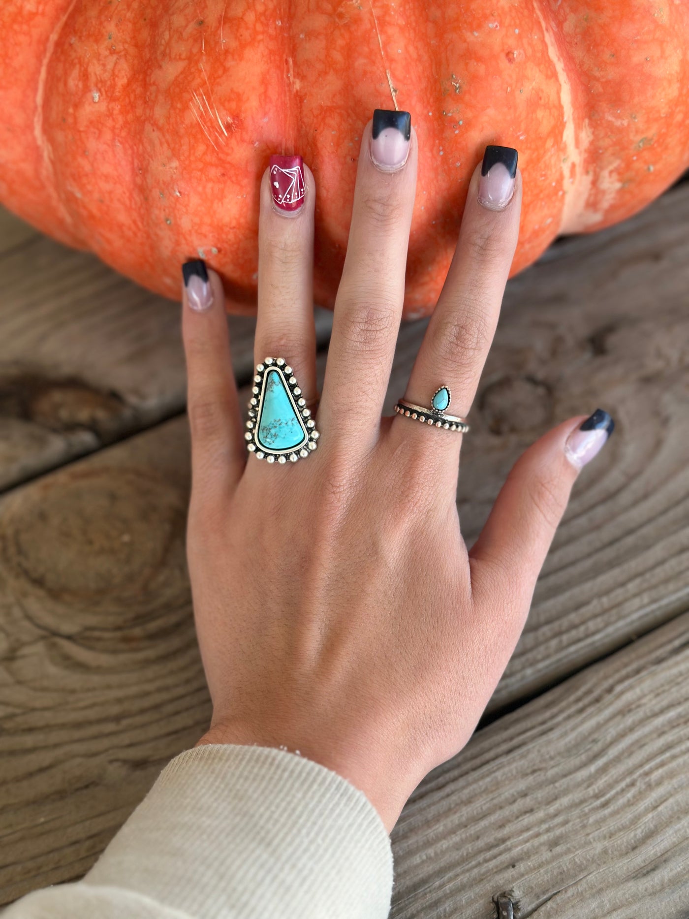 The Triangle Turquoise Adjustable Ring