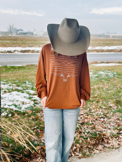 Brown Boot Stich Crewneck