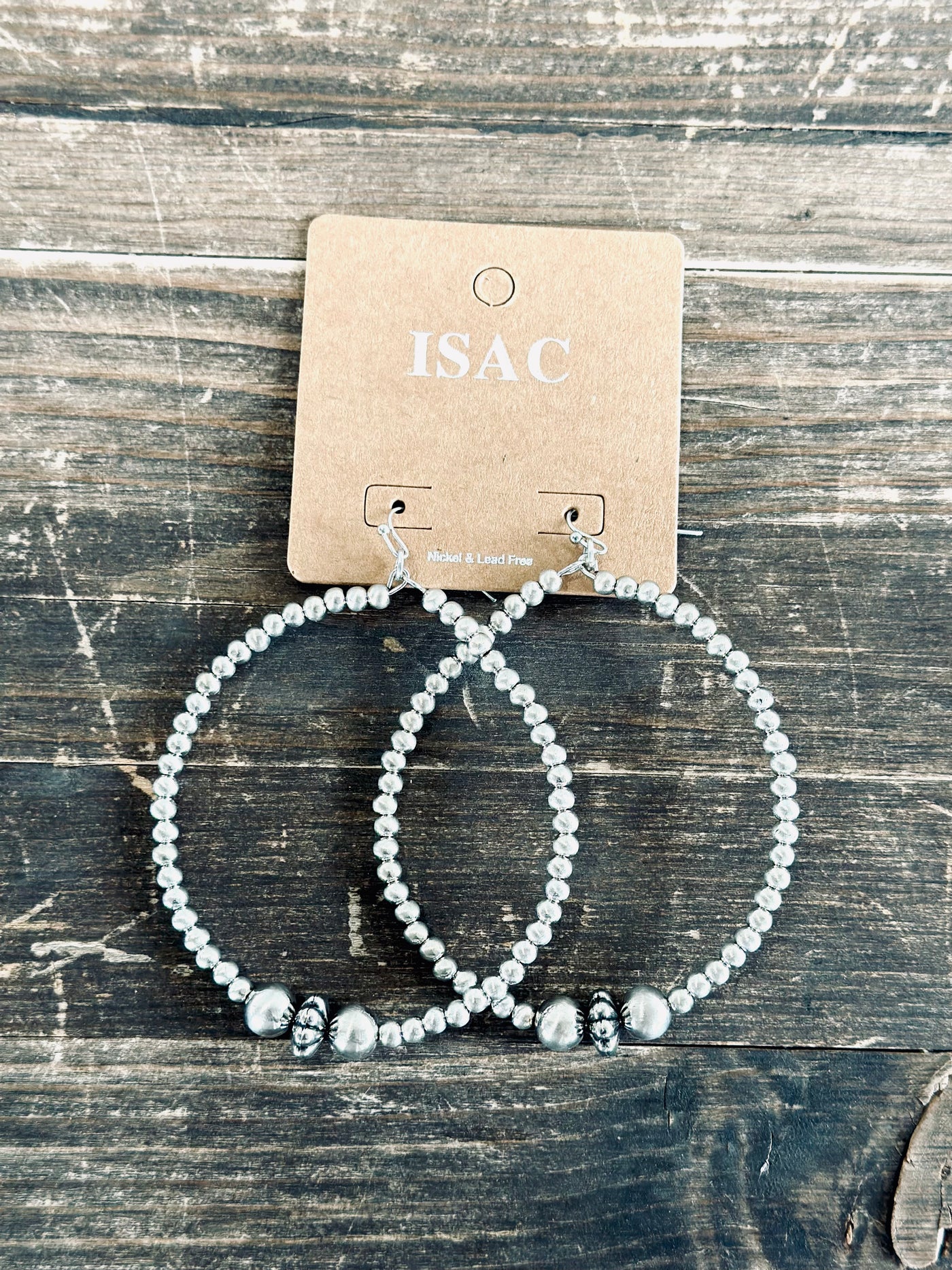 The Aria Silver Beaded Hoops