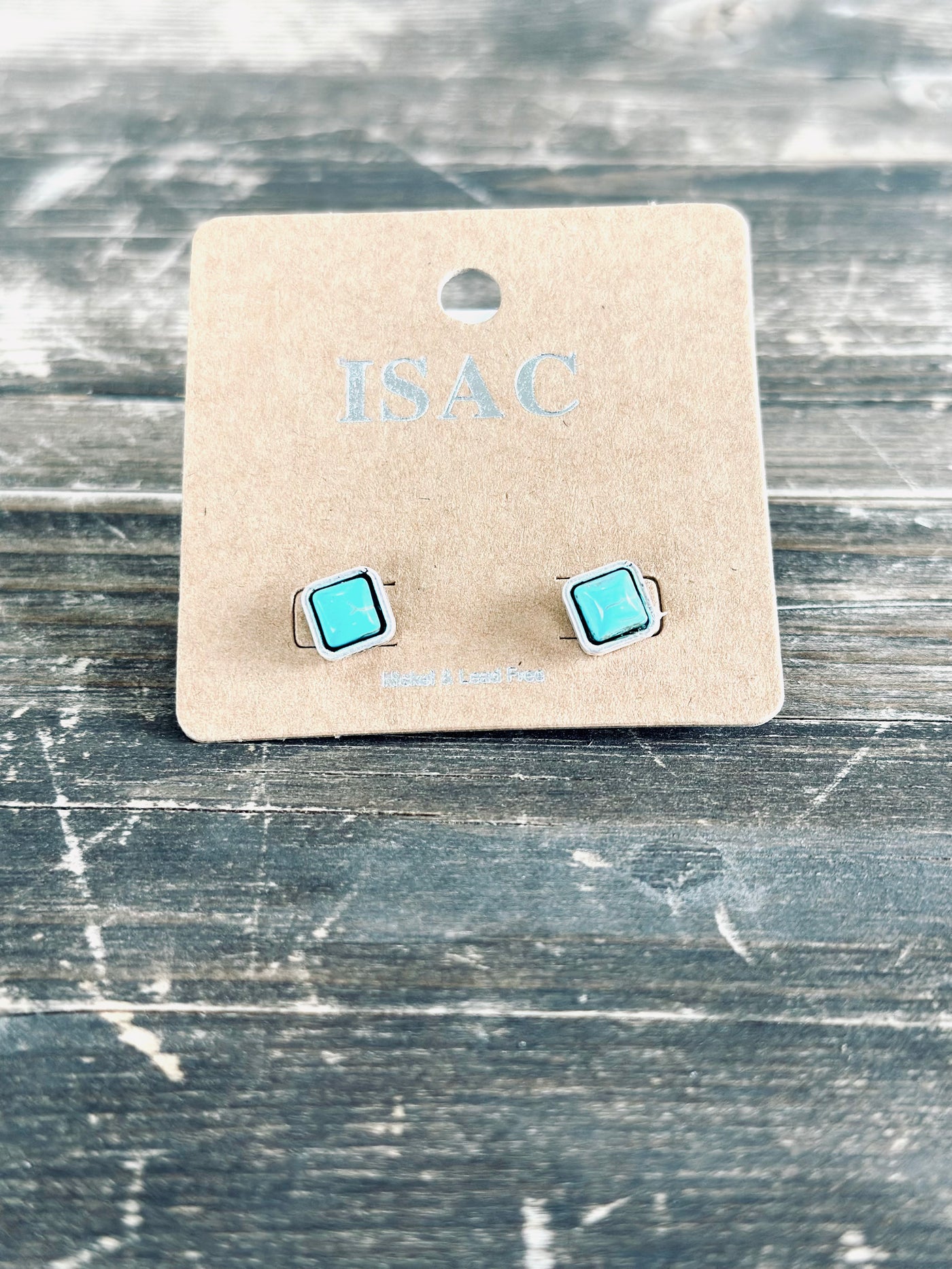 The Square Turquoise Stud Earrings