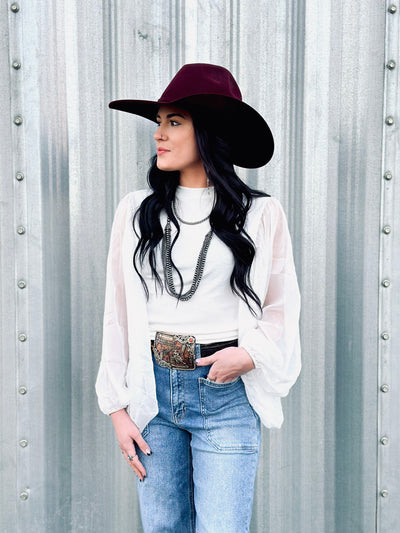 Wonderfully White Puffed Sleeve Top