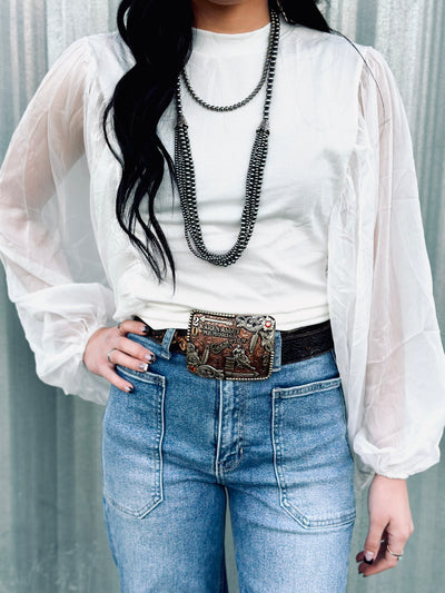 Wonderfully White Puffed Sleeve Top