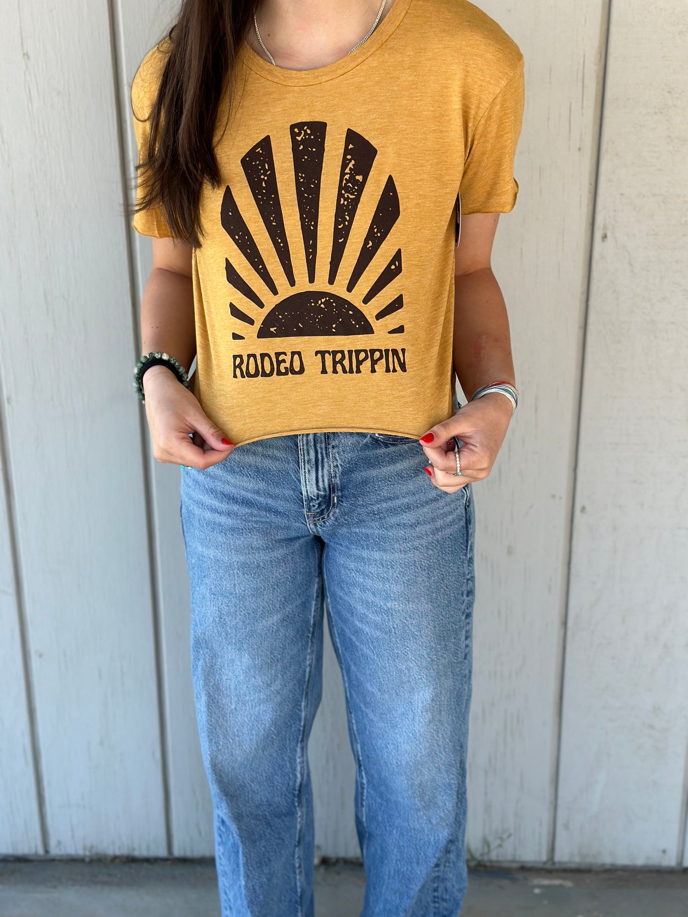 Rodeo Trippin Cropped Sun Top