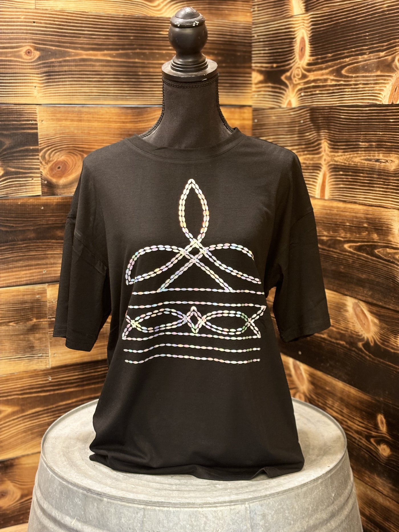 Boot Stitch Iridescent Tee