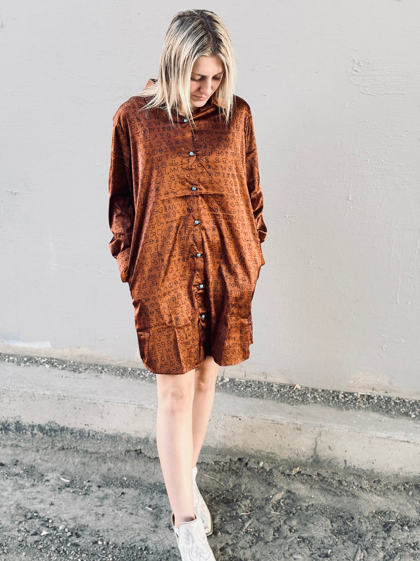 Markley Branded Button Up Dress