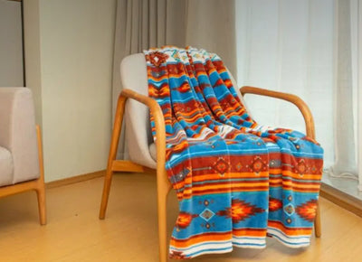 Sleeping In Western Style Fleece Throw