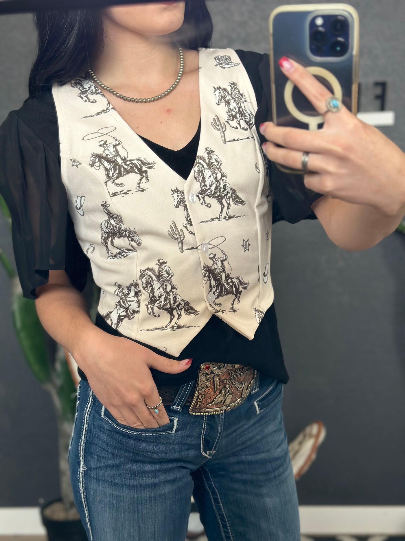 Crazed Cowboy Buttoned Vest