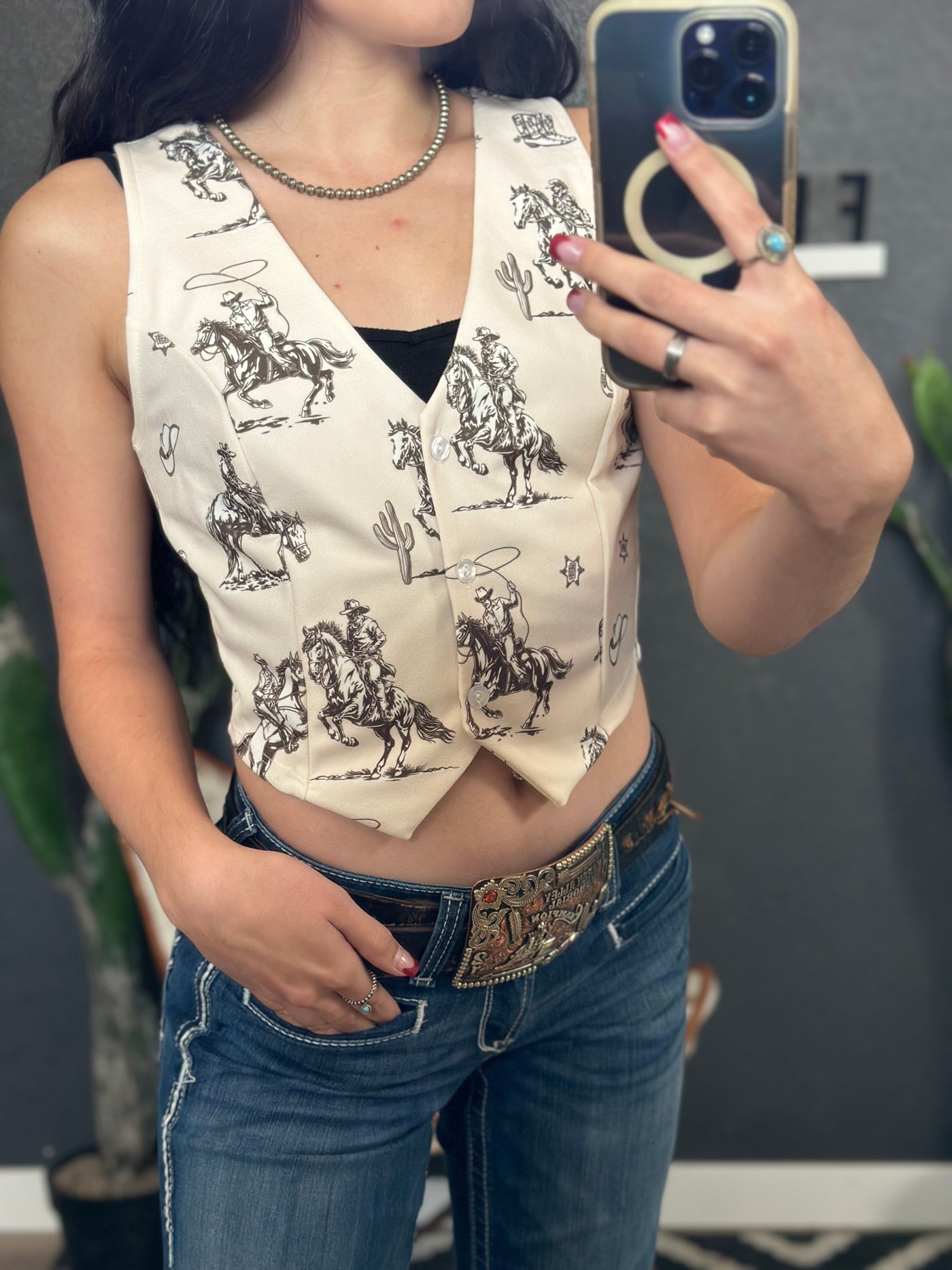 Crazed Cowboy Buttoned Vest