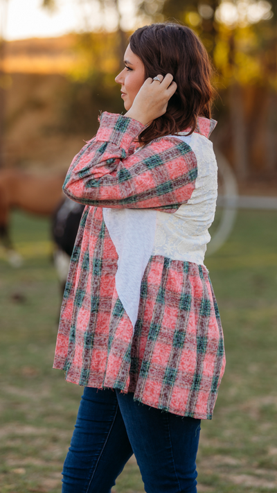 The Flowy Flannel Pink Tunic