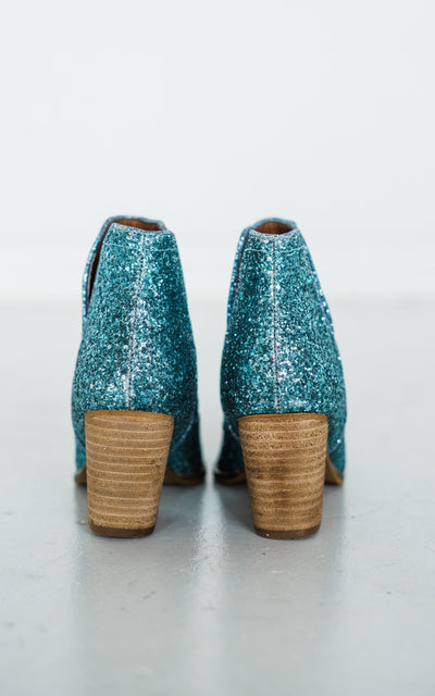 Fiera Glitter Booties in Blue