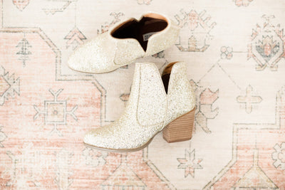 Fiera Glitter Booties in Gold