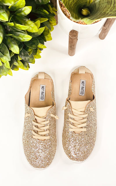 Mayo Glitter Sneaker in Gold