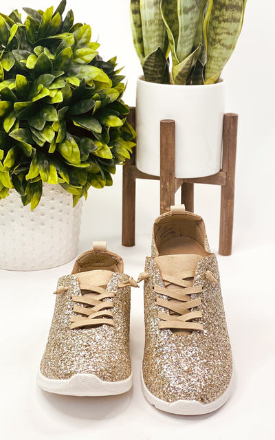 Mayo Glitter Sneaker in Gold