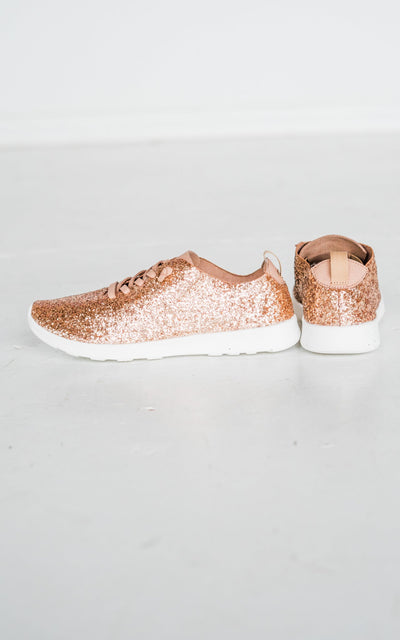 Mayo Glitter Sneaker in Rose Gold