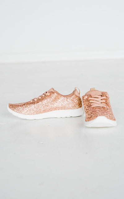 Mayo Glitter Sneaker in Rose Gold