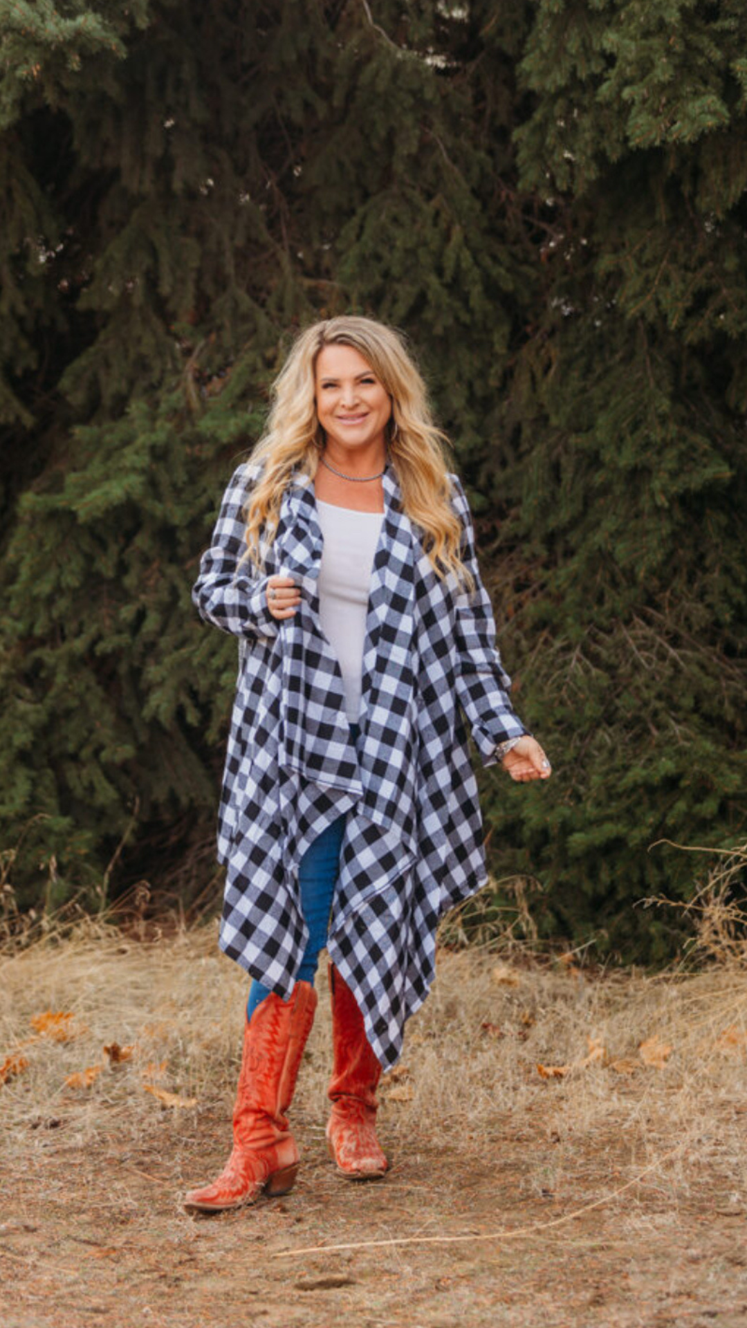 Buffalo Plaid Lightweight Long Cardigan