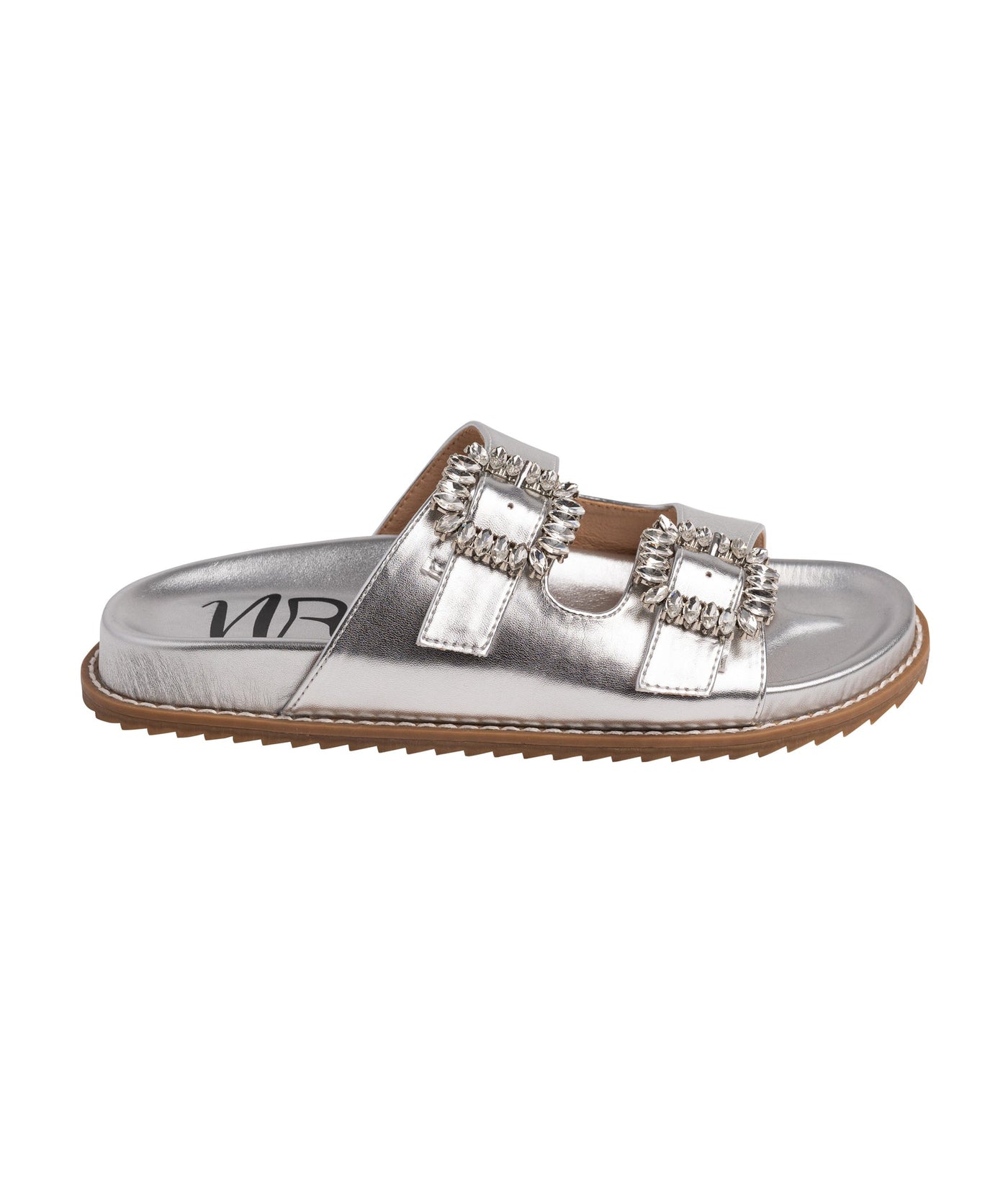 Stellar Rhinestone Buckle Slides in Silver